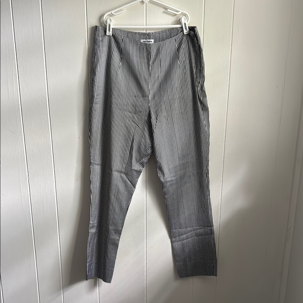 John Patrick Black and White Plaid Cropped Pants
